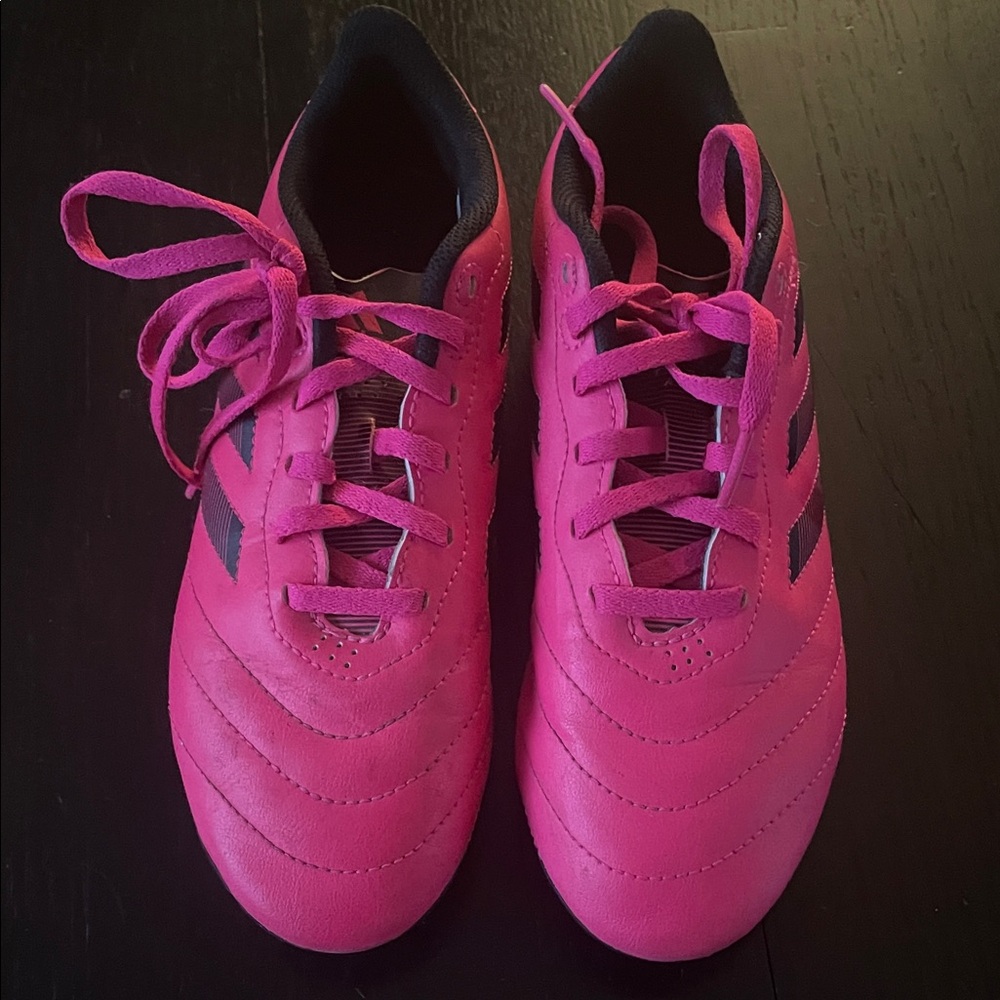 Adidas Youth Soccer Cleats - Neon Pink with Black Trim